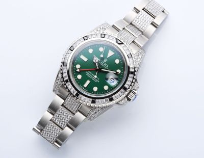 ROLEX GMT  904L Steel Etc 2836 40MM Green and Black Watch